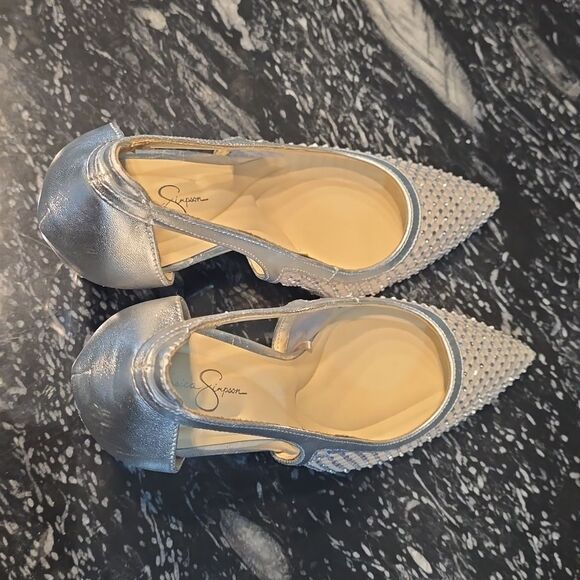 BRAND NEW JESSICA SIMPSON ELEGANT JEWEL STUDDED POINTED TOE STILETTO  SANDAL G1 - Picture 5 of 14